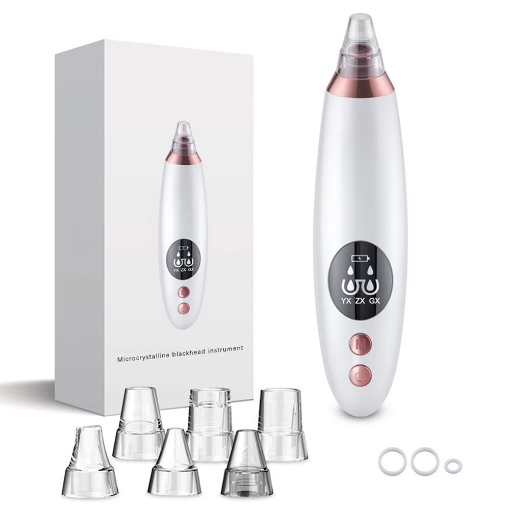 Yafei Pore Vacuum Blackhead Remover - Upgraded Strong Suction Rechargeable Facial Cleanser for Blackhead & Pimple Removal (Gray) | Perfect for Deep Cleansing & Skincare Routine