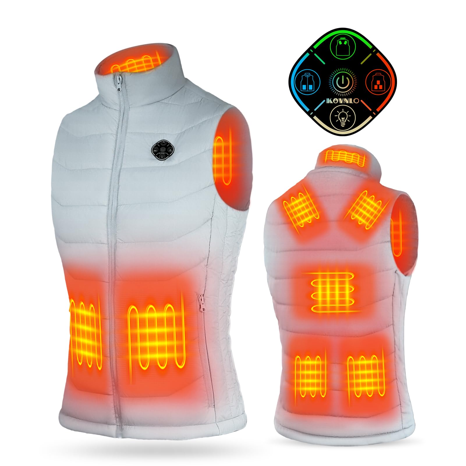 KOVNLO Women's Heated Vest with Smart Controller - Electric Warming Jacket for Winter (Battery Not Included) | Perfect for Outdoor Activities, Hiking, Camping & Cold Weather Commutes