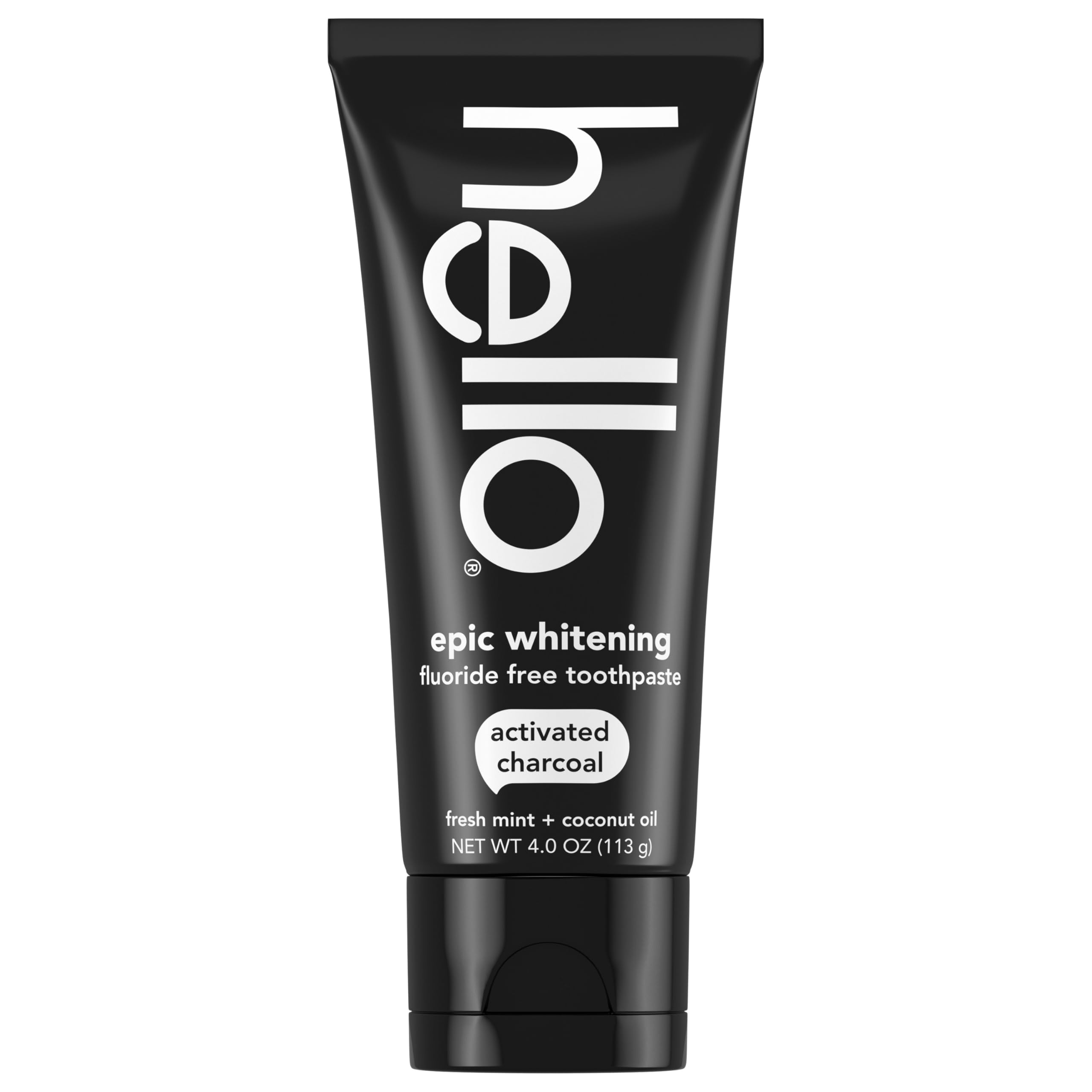 Epic Whitening Charcoal Toothpaste - Fluoride Free, Activated Charcoal & Coconut Oil Formula for Natural Teeth Whitening | SLS Free, Fresh Mint Flavor | 4.0 Oz Tube | Ideal for Daily Oral Care & Sensitive Teeth