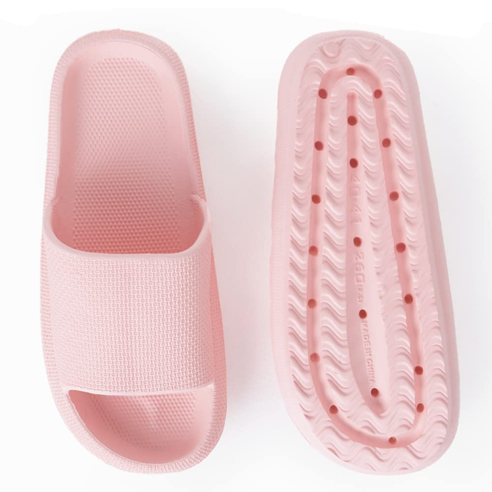 BING RUI CO Cloud Slides for Women and Men - Ultra Soft Pillow Slippers with Non-Slip Sole, Comfortable Bathroom & Shower Sandals, Thick Cushioned Footbed - Perfect for Spa, Poolside, and Indoor Relaxation
