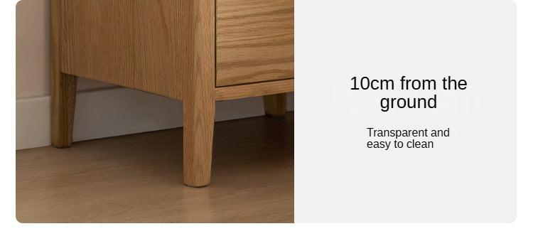 Solid Wood Nightstand - Oak & Cherry Wood Bedside Table for Bedroom, Modern & Rustic Style | Perfect for Bedrooms, Guest Rooms & Home Decor
