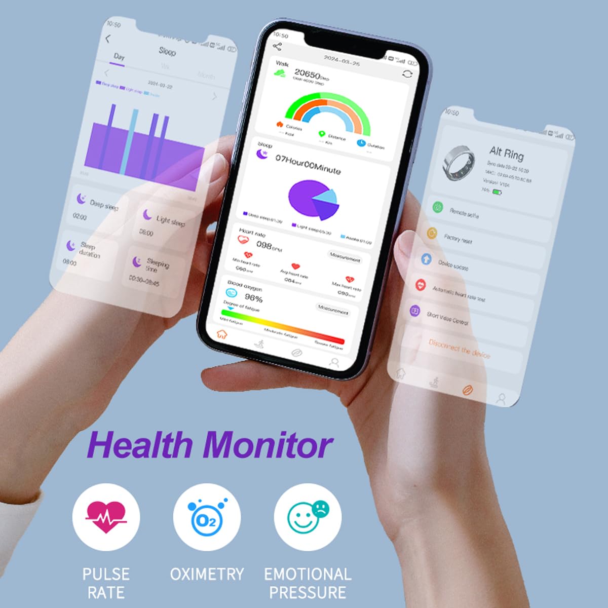 Smart Ring Fitness Tracker with Heart Rate Monitor, Sleep Tracking, Pedometer & Calorie Counter - Waterproof Activity Tracker for Women & Men - Perfect for Workouts, Running & Daily Health Monitoring
