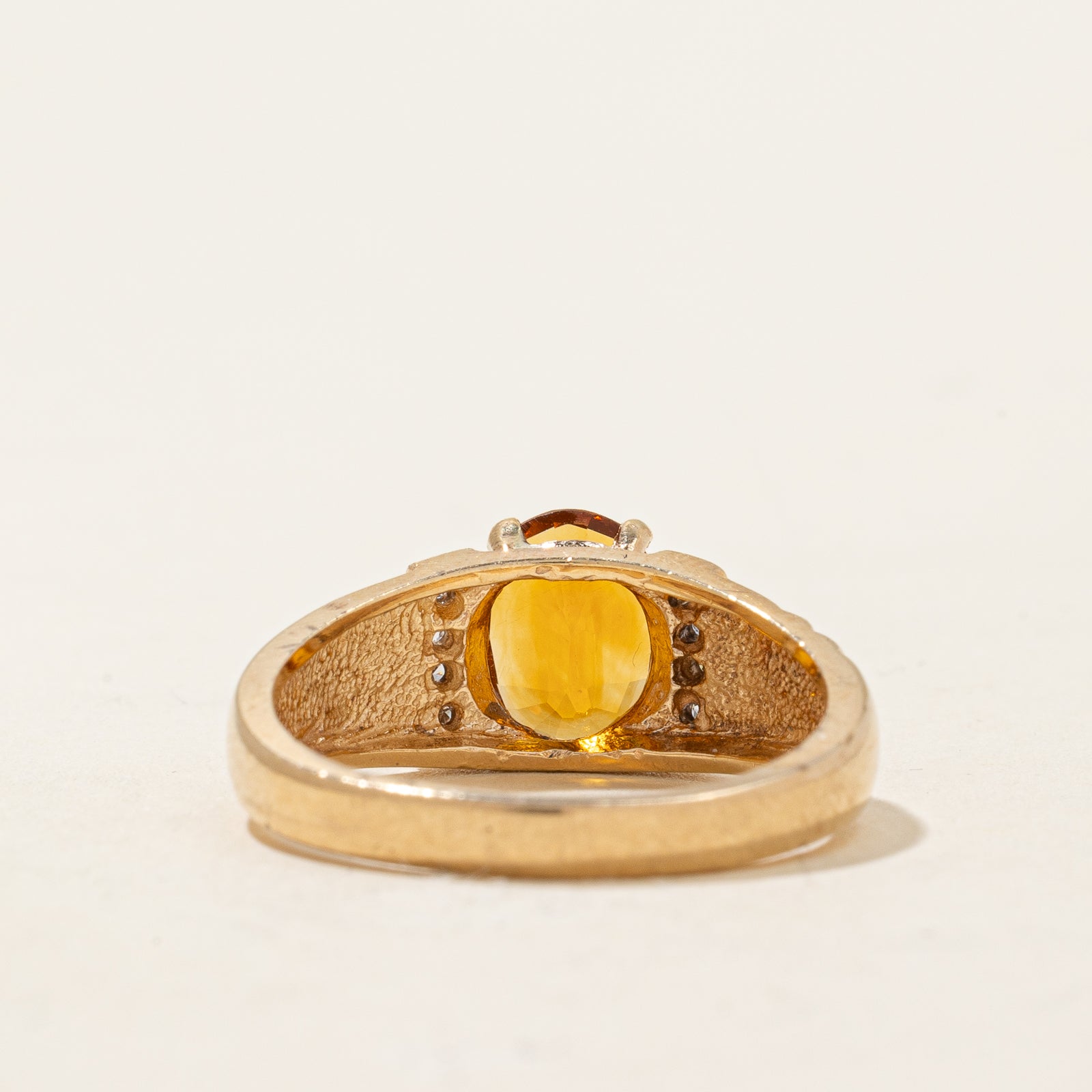 Mandarin Citrine & Diamond Ring - 1.00ct Orange Citrine with 0.04ctw Diamonds - Size 6.75 - Elegant Birthstone Jewelry for Women - Perfect for Anniversary Gifts, Birthday Presents & Special Occasions
