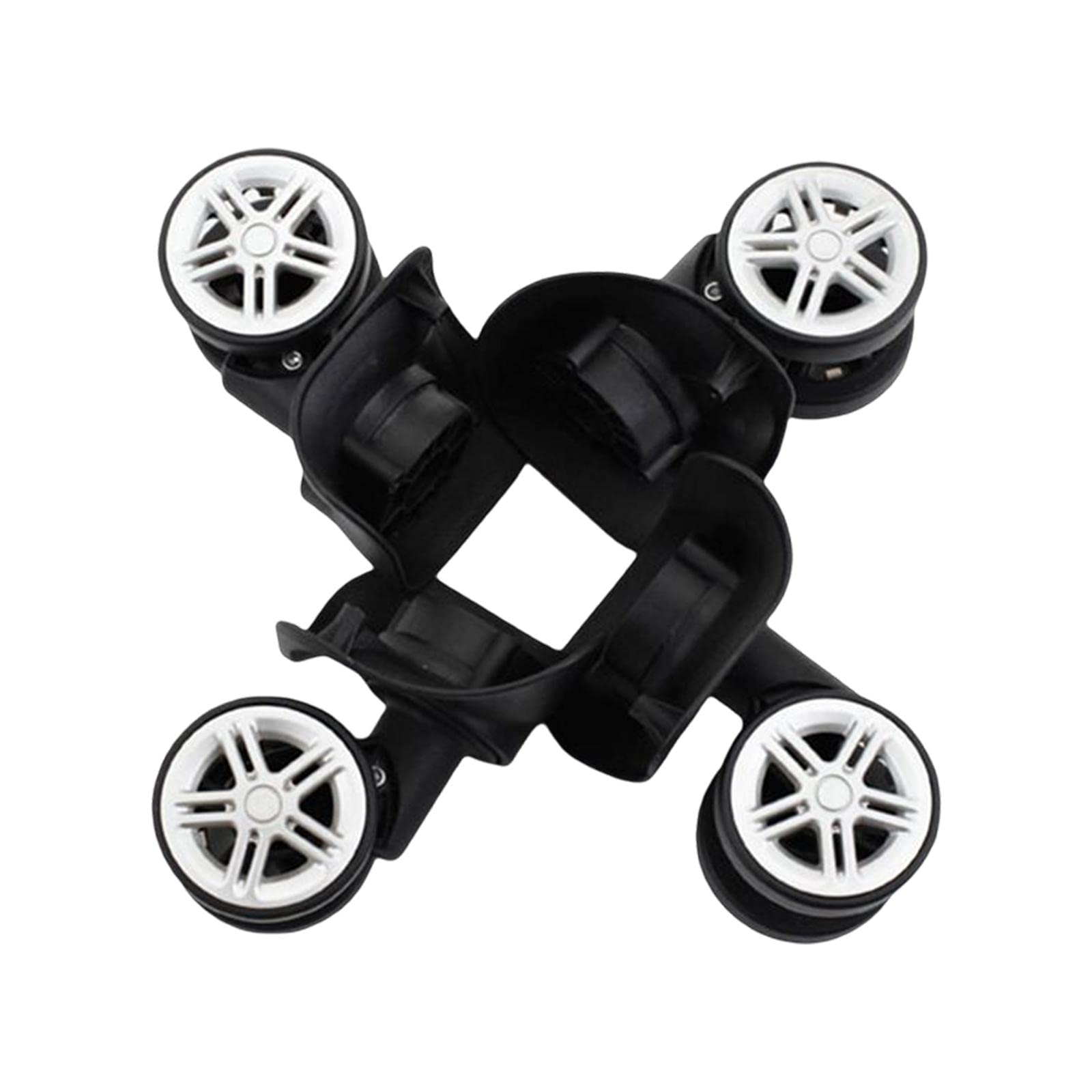 4-Pack Black Swivel Luggage Wheels - Replacement Suitcase Casters for Travel Trolley Repair - Durable Suitcase Accessories for Smooth Rolling (Ideal for Business Trips & Vacation Luggage)