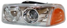 TYC Left Headlight Assembly Compatible with 1999-2007 GMC Sierra Pickup - Replacement Headlamp for Improved Night Driving Safety