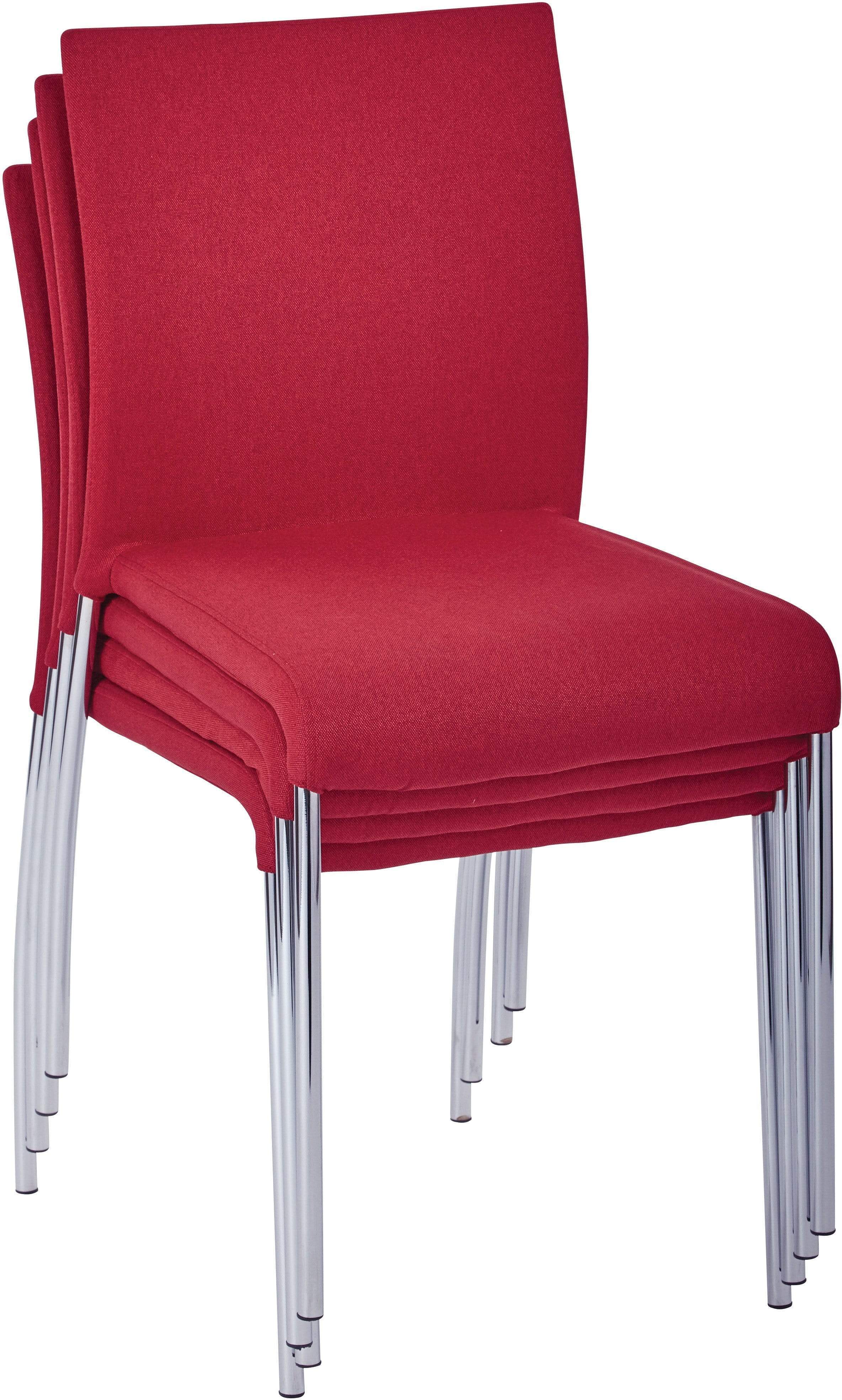 Office Star Ave Six Conway Stacking Chair, Set of 4 - Heavy Duty Plastic Stackable Chairs for Office, Conference Room, Dining & Events - Comfortable & Space-Saving Design [CWYAS4]