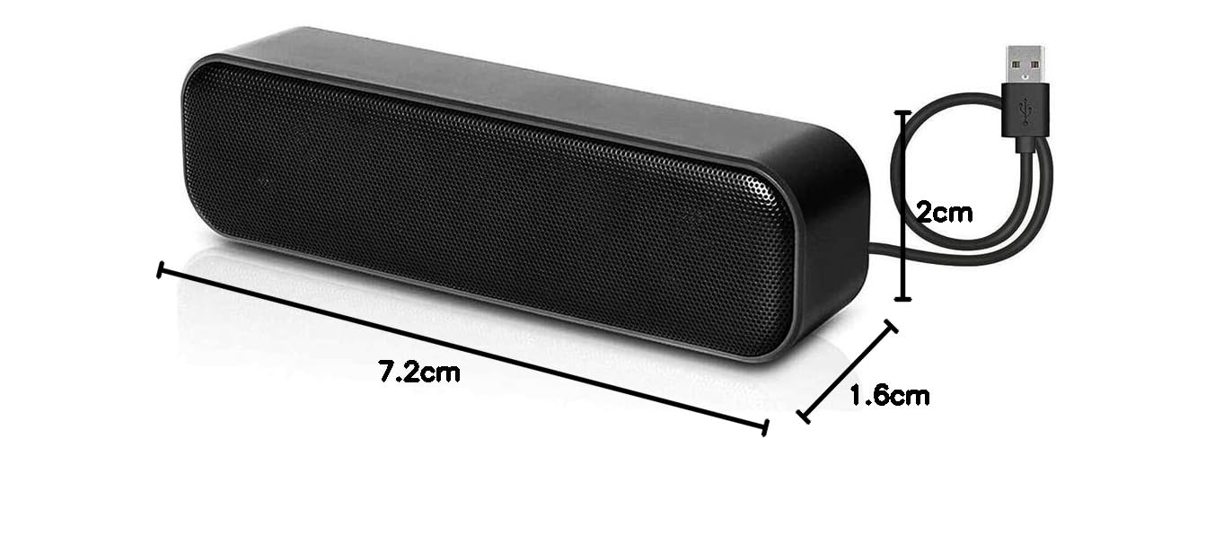 HONKYOB USB Computer Speaker - Mini Soundbar with Wired Design, USB Powered for Desktop PC, Laptop, Checkout Counter, Ideal for Home Office and Gaming