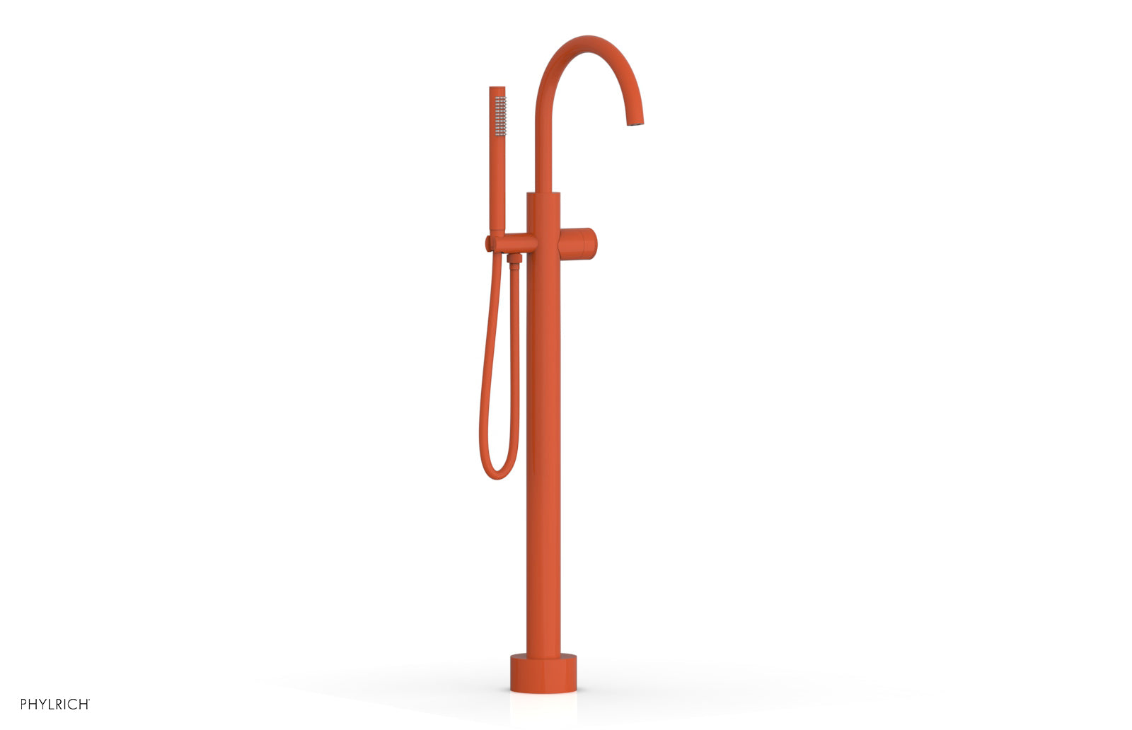 BASIC II Tall Floor Mount Tub Filler with Knurled Handle & Hand Shower - Model 230 44 01 - Perfect for Modern Bathroom Renovations and Spa-Like Showers