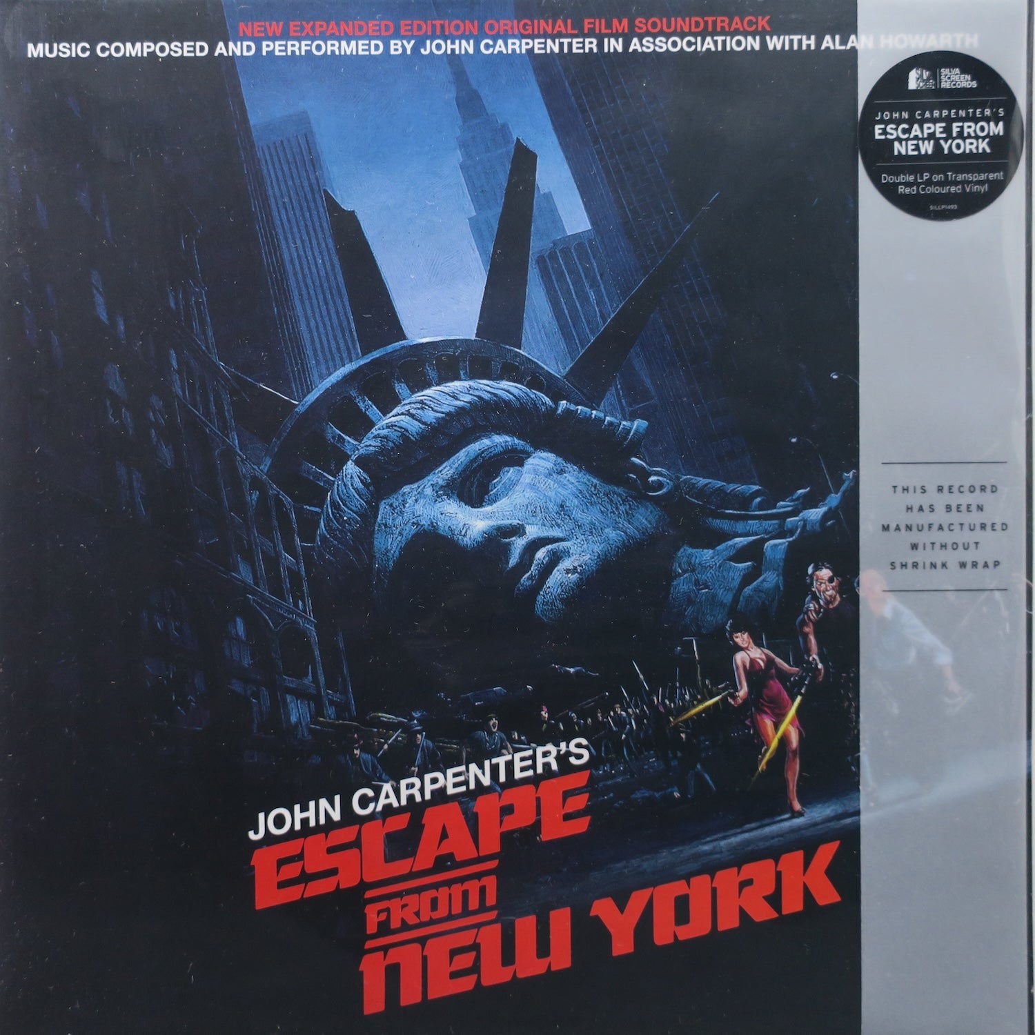 ESCAPE FROM NEW YORK Original Motion Picture Soundtrack - Limited Edition Red Vinyl 2LP Record - Perfect for Movie Nights & Vinyl Collectors