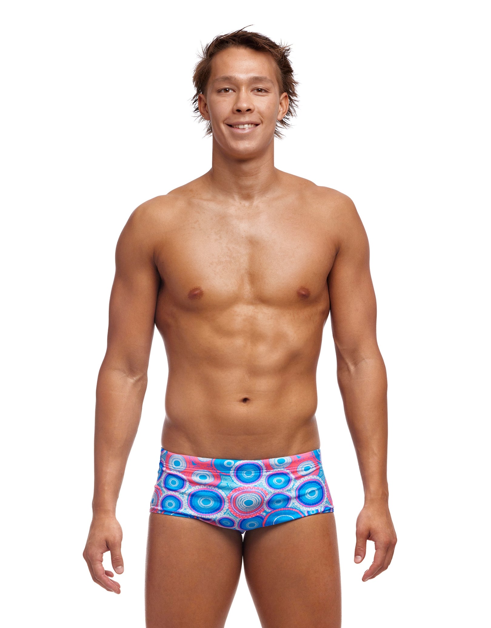 Bundjalung Blue Sidewinder Swim Trunks for Men - Quick Dry Beach Shorts with Pockets - Perfect for Swimming, Surfing & Summer Vacations