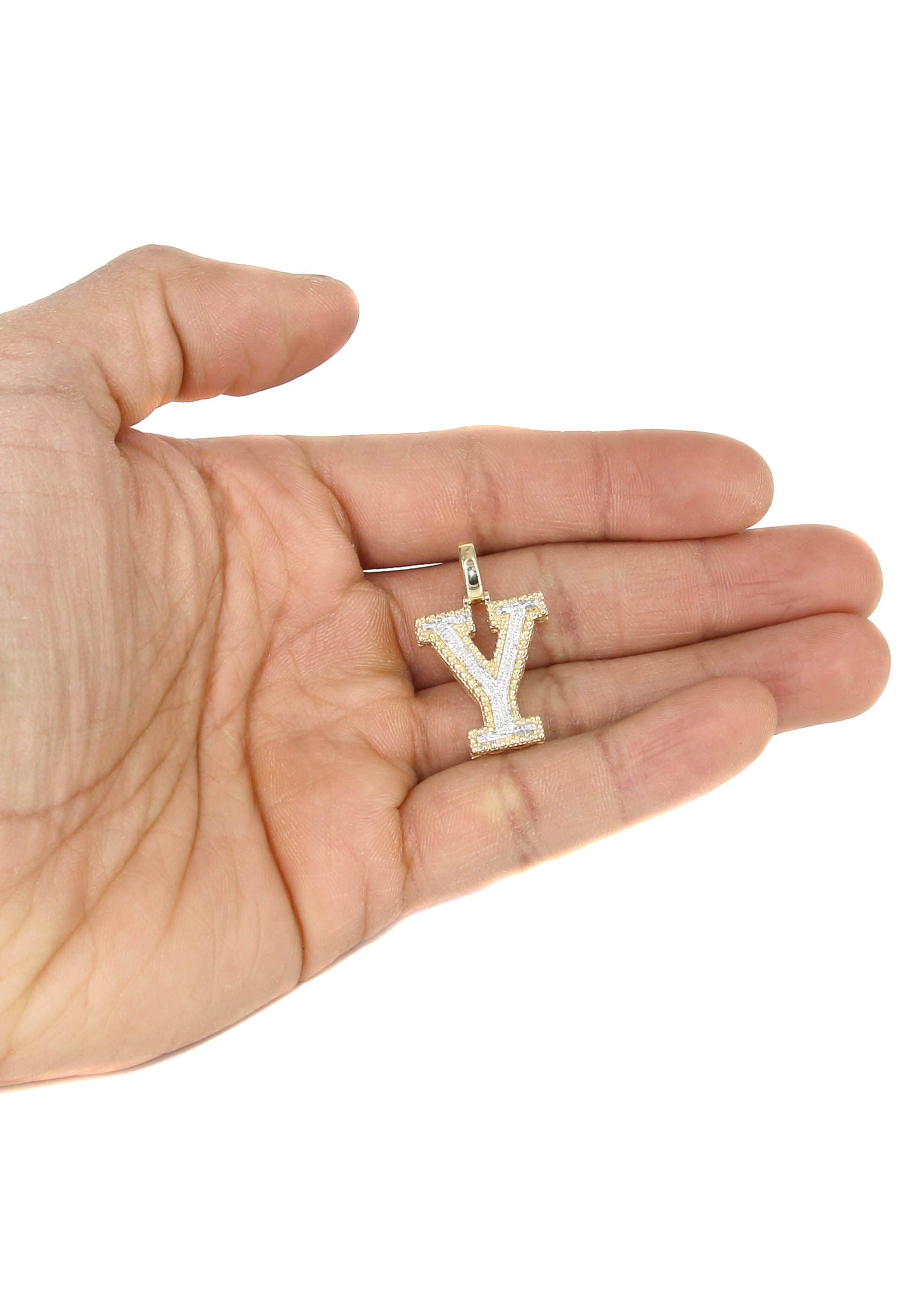 10K Yellow Gold Diamond Letter Y Necklace - 13.5 Grams | Elegant Personalized Jewelry Gift for Women, Perfect for Birthdays, Anniversaries & Special Occasions