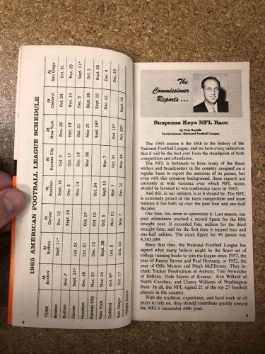 1965 Dick Butkus Autographed Football Handbook & Schedules with JSA Certification - Rare NFL Memorabilia for Collectors and Sports Fans - Perfect for Display in Man Caves, Sports Bars, and Memorabilia Collections
