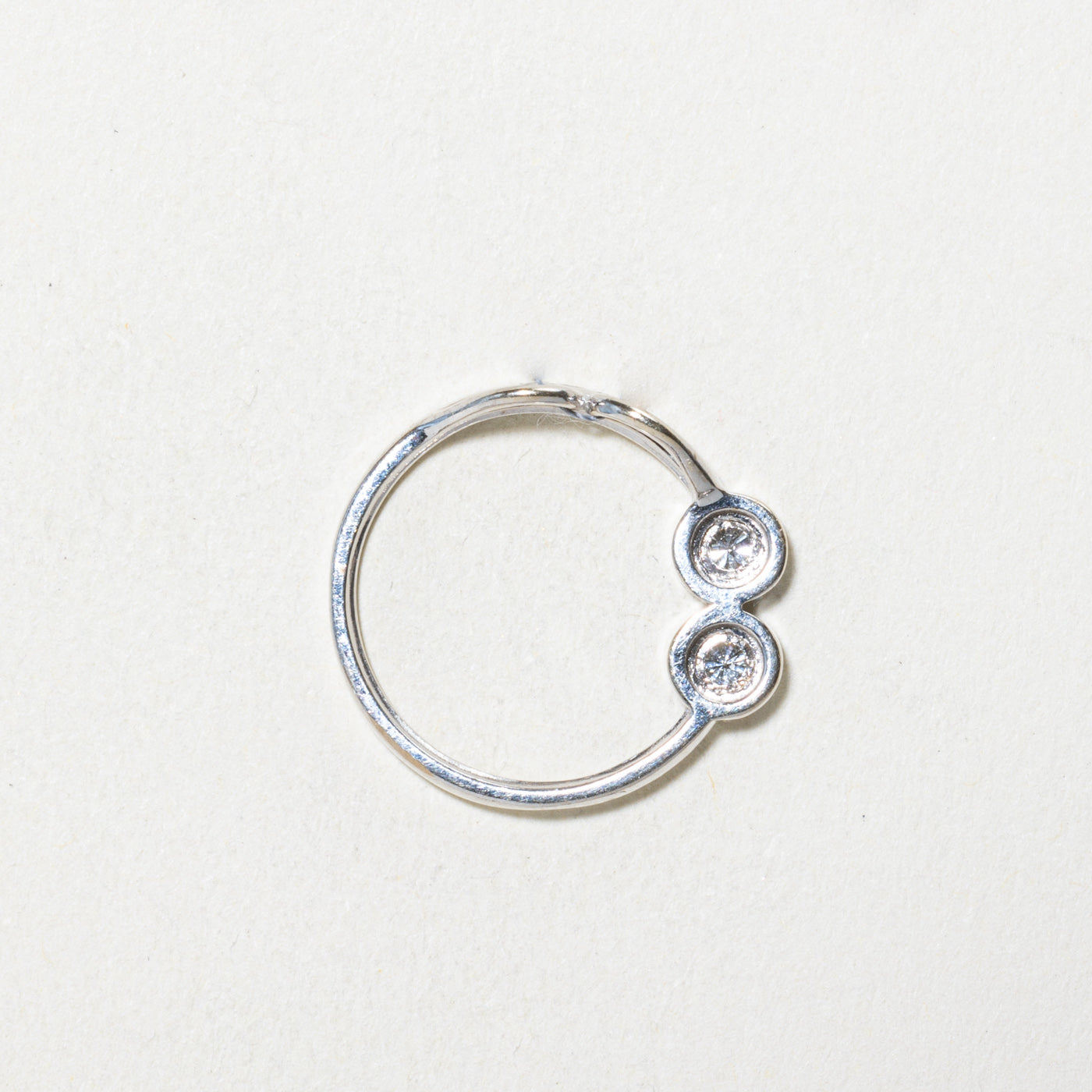 0.06ctw Two Stone Diamond Open Circle Pendant Necklace - Elegant Minimalist Jewelry for Women, Perfect for Everyday Wear & Special Occasions