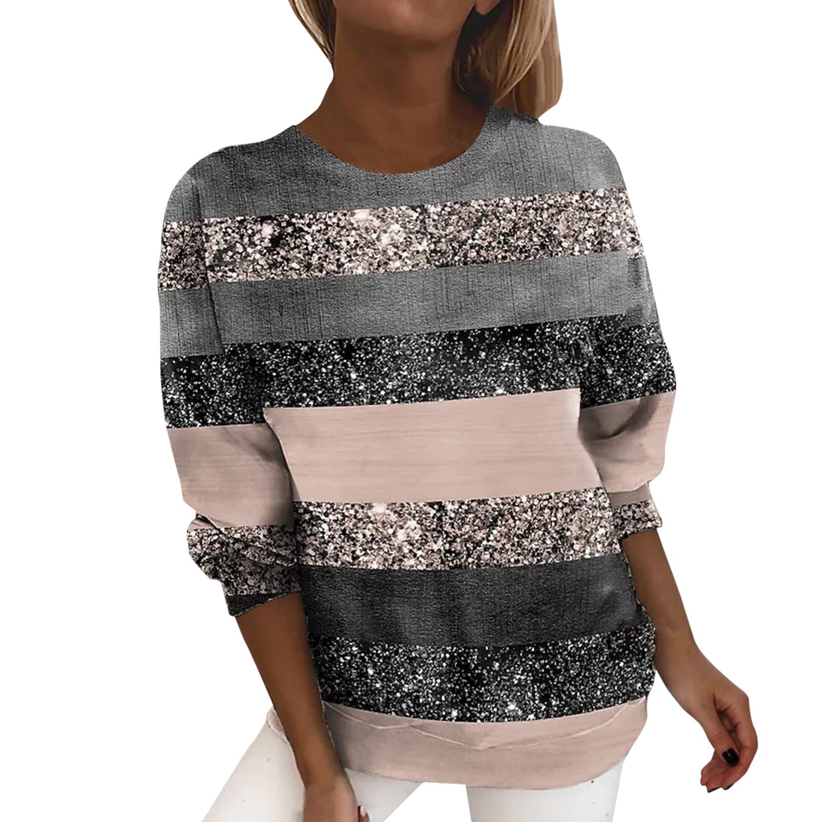 Women's Casual Beach Shirts - Round Neck Long Sleeve Pullover Tops with Hollow Grain Print | Perfect for Summer Vacations, Beach Outings, and Casual Wear
