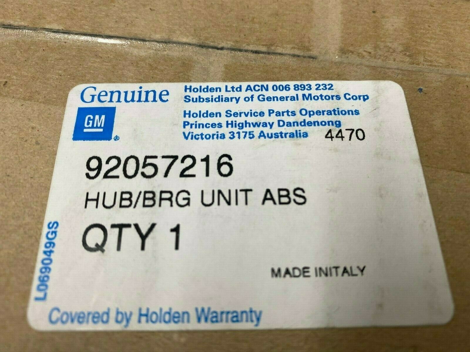 Genuine Holden Commodore VR VS Left Front ABS Hub and Bearing Assembly - Perfect for Smooth Braking & Safe Driving