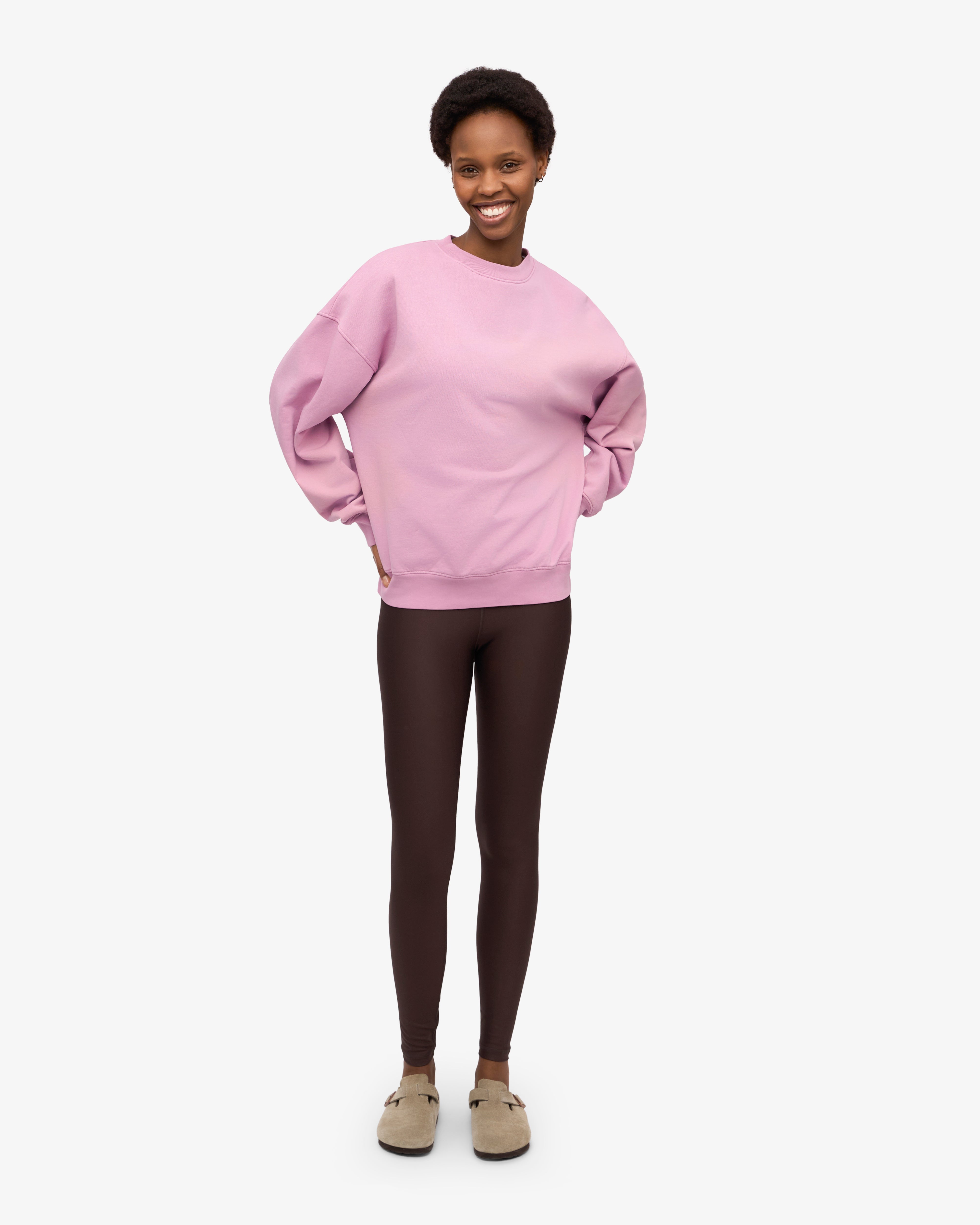 Organic Oversized Crewneck Sweatshirt - Soft Cherry Blossom Print - Women's Loose Fit Pullover for Casual Wear, Loungewear & Spring Outfits