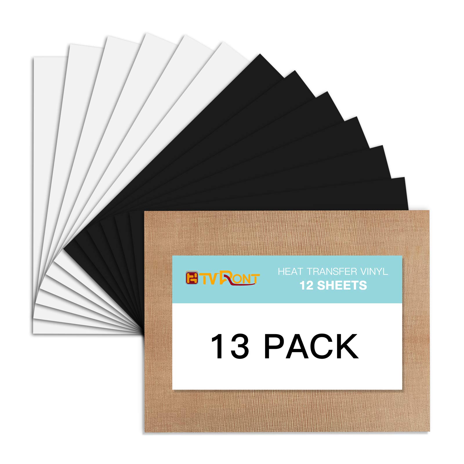 Premium White & Black HTV Heat Transfer Vinyl Bundle - 12