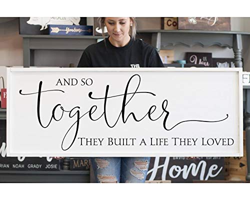 Rustic Farmhouse Wooden Wall Sign - Wedding Gift, Anniversary Decor for Living Room & Bedroom - Perfect for Home Decor, Housewarming & Romantic Gifts
