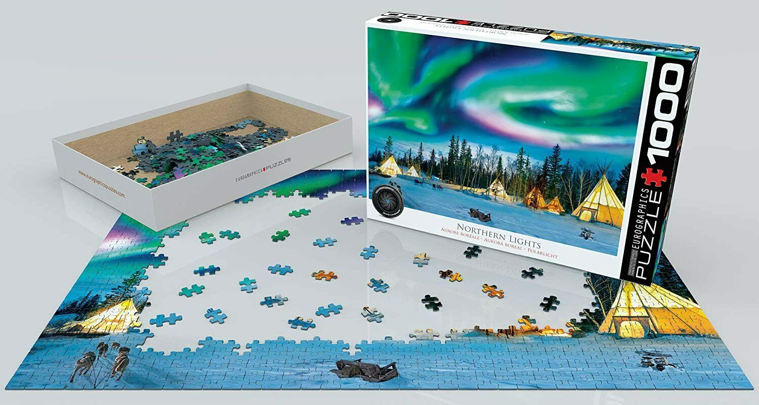 Eurographics 1000-Piece Jigsaw Puzzle - Northern Lights Aurora Borealis Landscape - Challenging Adult Puzzle for Relaxation & Home Decor