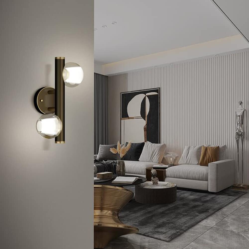 7W Creative Crystal Wall Lamp - Dimmable Brass LED Wall Light for Modern Home Decor - Perfect for Living Room, Bedroom, and Cafe Ambiance