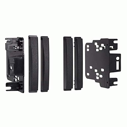 Universal Double Din Car Stereo Dash Kit for 2007-2017 Jeep Wrangler & Wrangler Unlimited - Black Textured Trim Bezel | Aftermarket Radio Installation | Perfect for Off-Road Adventures & Daily Commutes