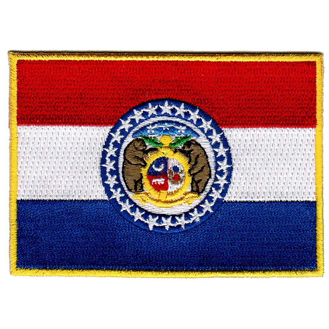 Missouri State Flag Embroidered Patch - Iron-On MO Emblem for Jackets, Hats & Backpacks - Durable Sew-On Applique for DIY Crafts & Souvenirs