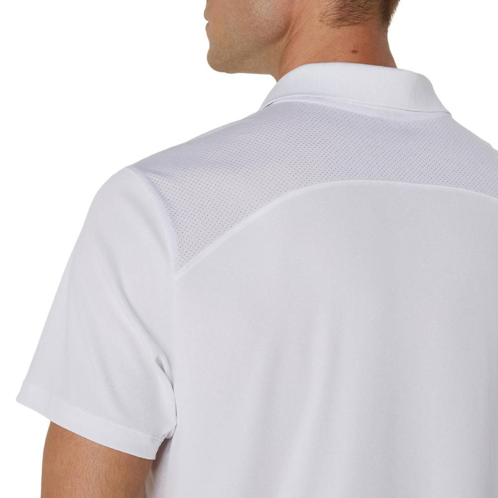 ASICS Men's Performance Tennis Polo Shirt - Breathable Quick-Dry Fabric, UPF 50+ Sun Protection - Brilliant White - Ideal for Tennis, Golf & Casual Wear