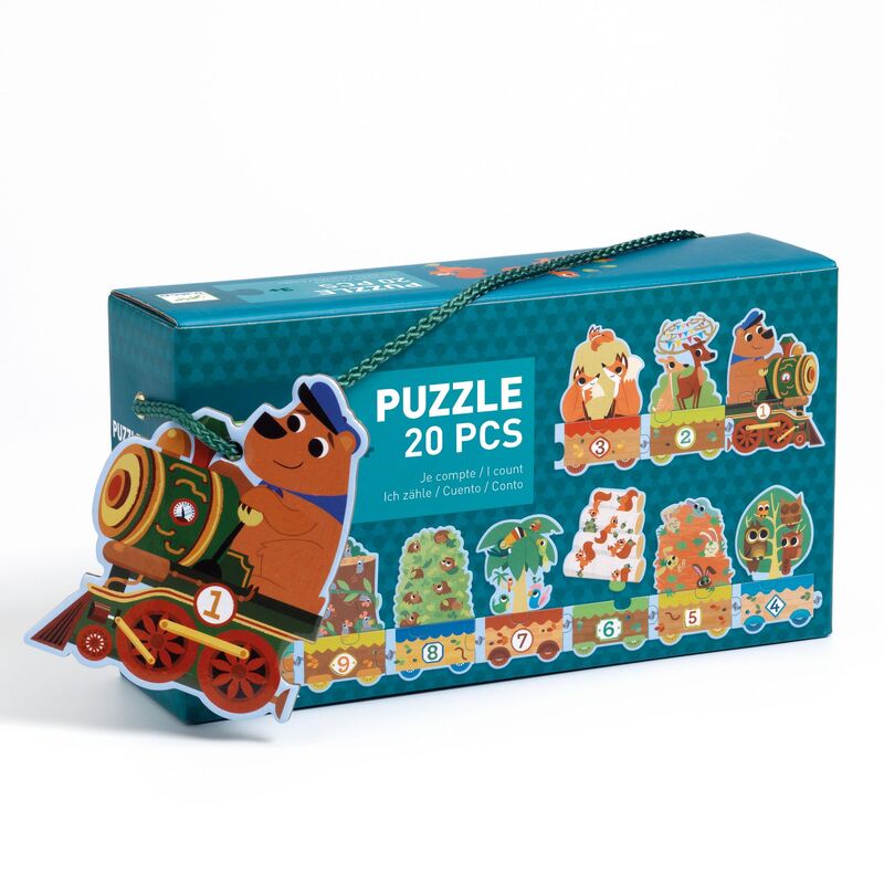 Duo I Count 20pc Toddler Puzzle Set by Djeco - Educational Number Learning Toy for Preschoolers | Perfect for Classroom & Homeschool Math Activities