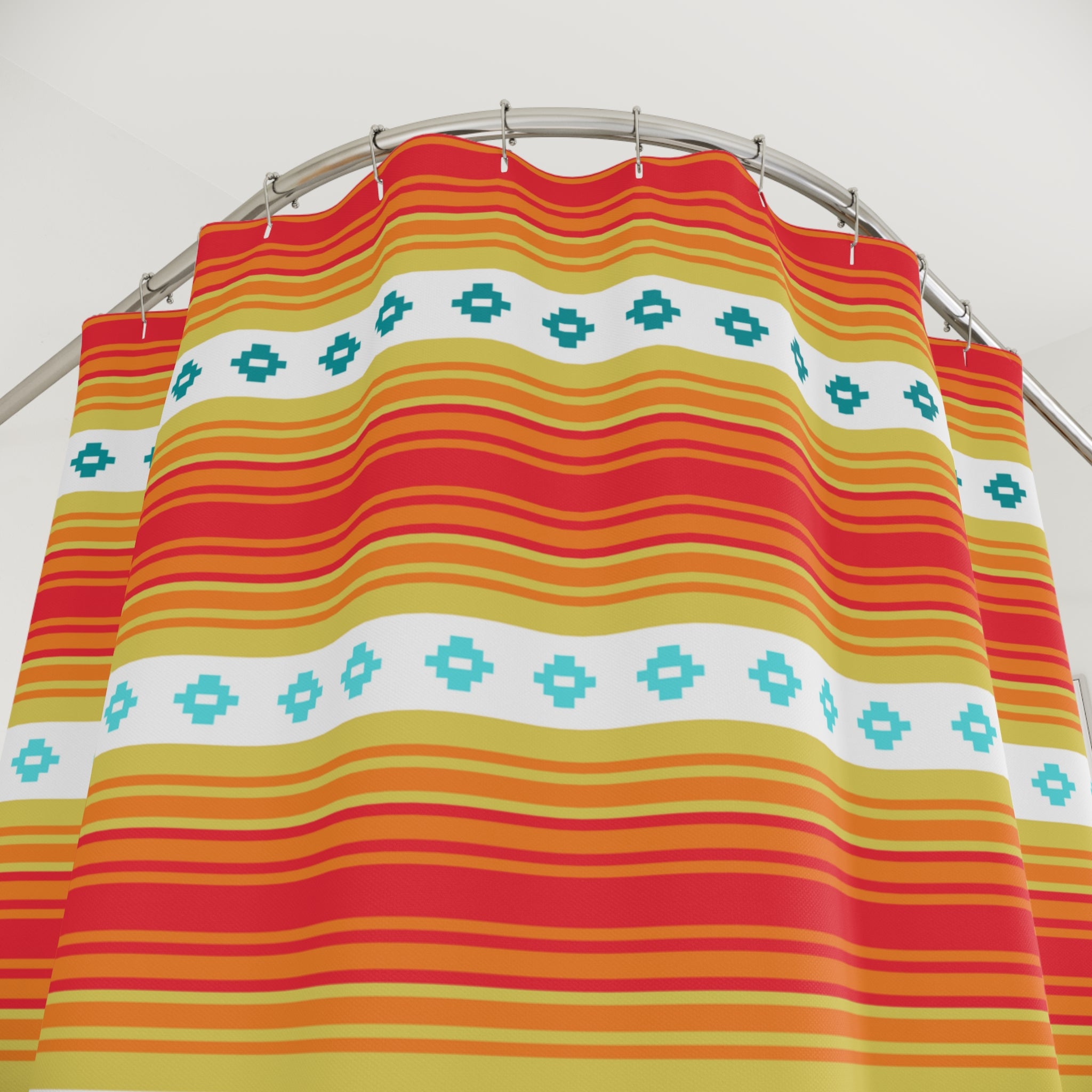 Southwestern Shower Curtain - Western Style Bathroom Decor with Vibrant Patterns, Waterproof & Mold Resistant, Standard Size 72x72 Inches - Perfect for Boho, Ranch or Desert Themed Bathrooms