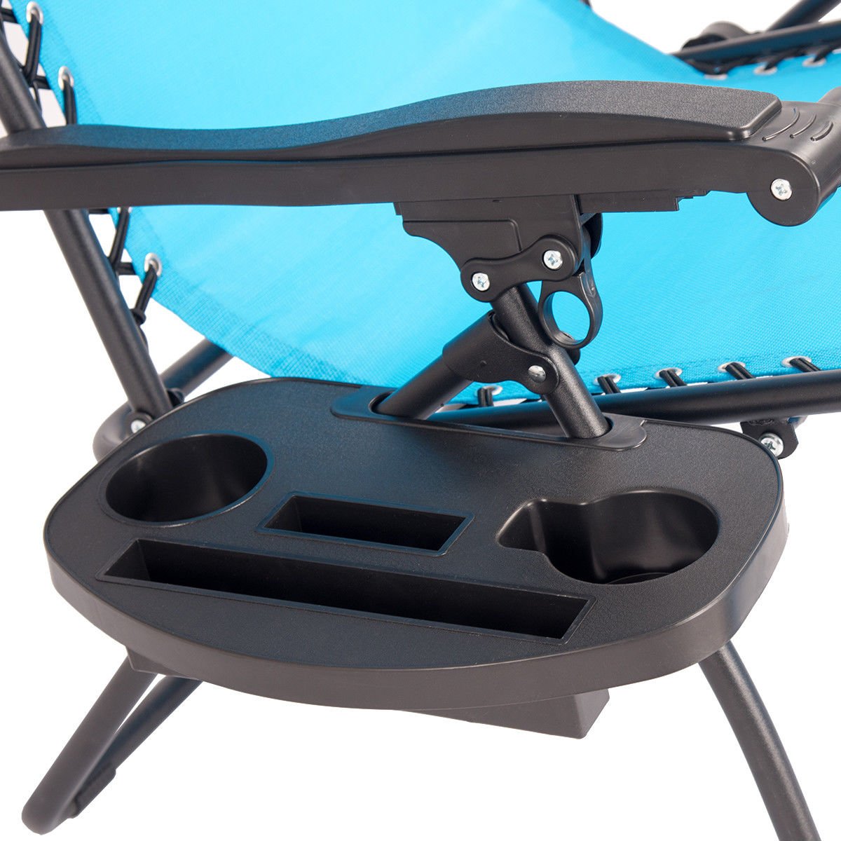 Zero Gravity Reclining Lounge Chair with Adjustable Shade Canopy & Cup Holder - Portable Folding Outdoor Patio Chair for Backyard, Beach, Poolside Relaxation (Blue)
