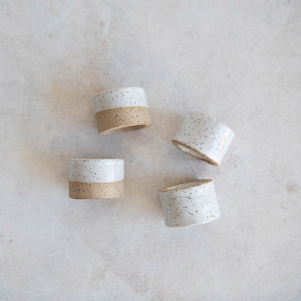 Elegant Ceramic Napkin Rings Set of 6 - Handcrafted Dinner Table Decor for Weddings, Holidays & Formal Dining - Durable & Stylish Napkin Holders for Home & Restaurant Use