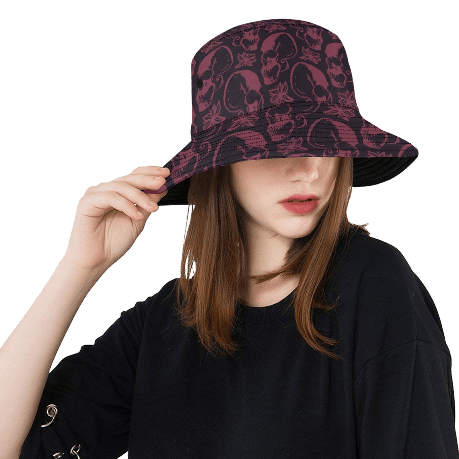Trendy Purple Skulls Bucket Hat for Men & Women - Gothic Streetwear Fashion Accessory - Perfect for Music Festivals, Concerts, and Outdoor Adventures