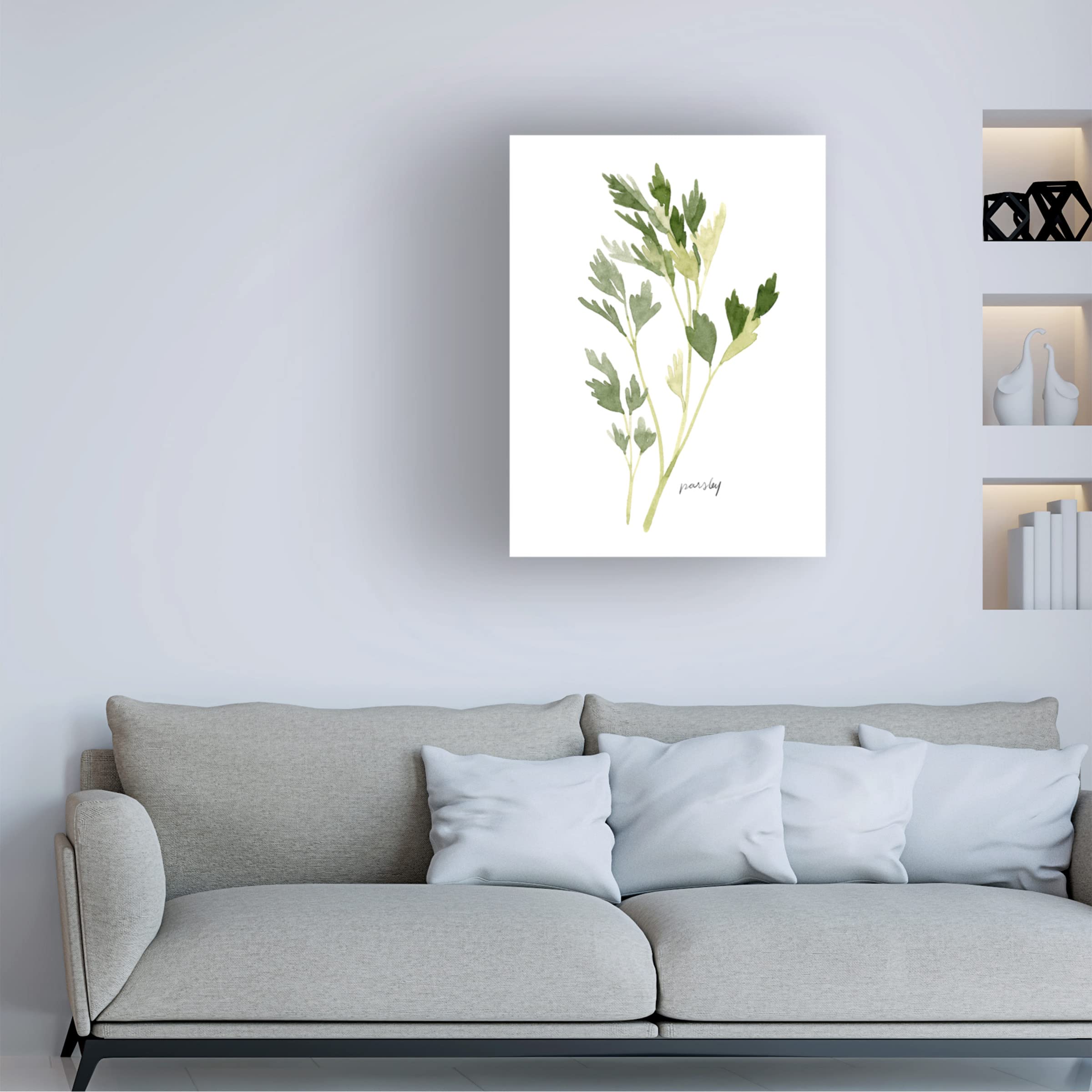 Emma Scarvey 'Herb Garden Sketches II' Canvas Wall Art Print - Botanical Kitchen Decor, Home Office & Living Room Decorations