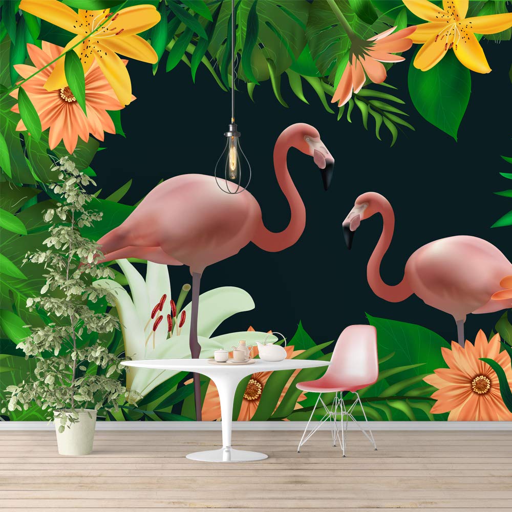 Green Plants & Animals Removable Wallpaper - Peel and Stick Wall Mural for Bedroom Decor (100x144 inches) | Easy DIY Home Decoration, Nursery, Living Room, Dorm