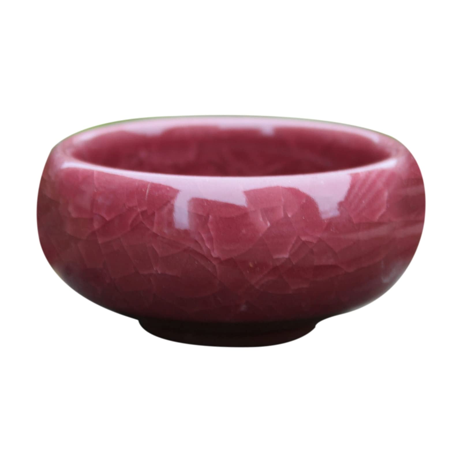 Premium Smooth Ceramic Succulent Planter - Compact Office Decor, Bright Red - Perfect for Home, Desk, and Indoor Plant Display