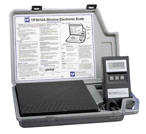 Tif 9010A Slimline Digital Refrigerant Scale - Accurate HVAC R134a R22 R410A Charging - Portable for AC Repair & Automotive Use