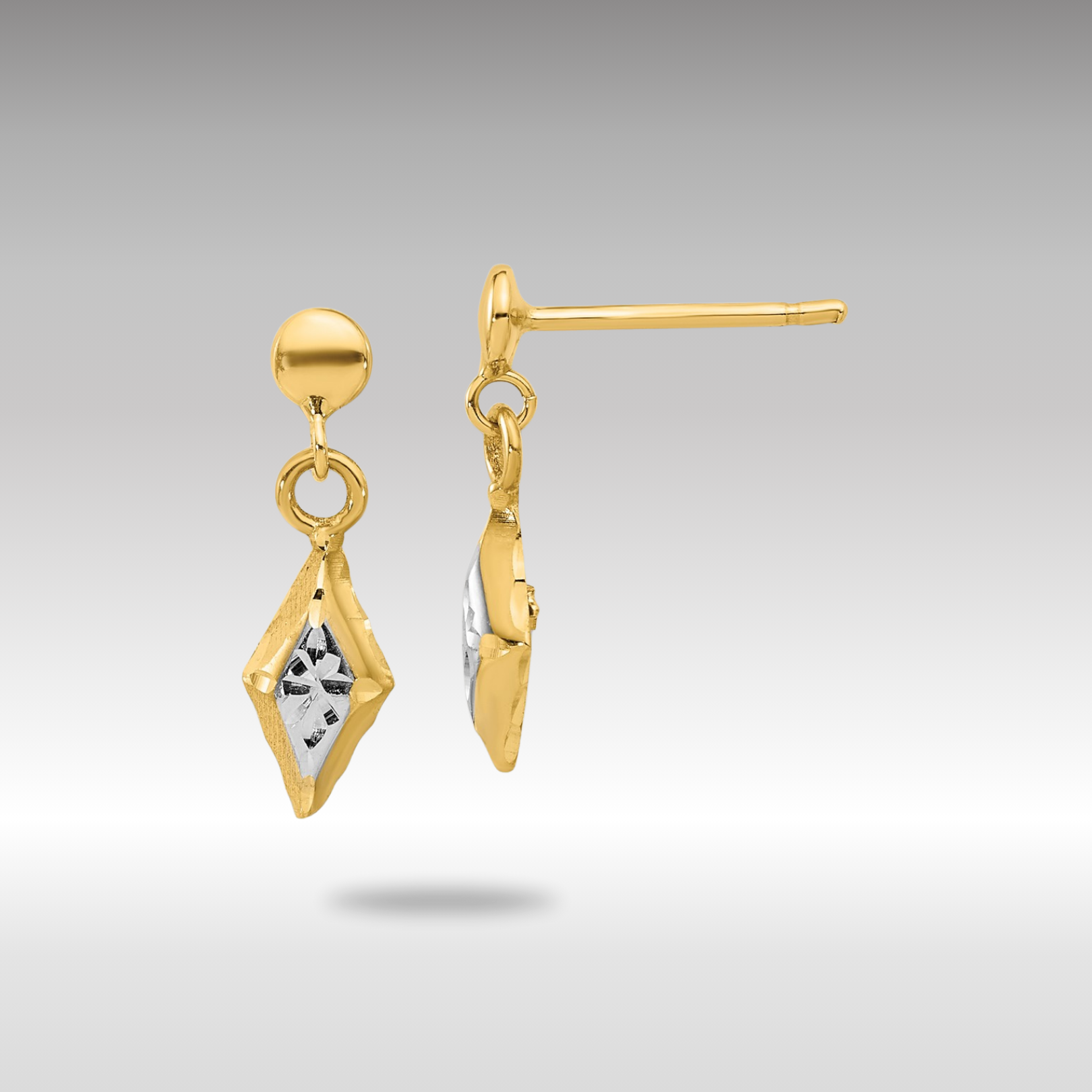 Gold Diamond Cut Puff Tear Drop Dangle Earrings - LE2291 | Elegant Statement Jewelry for Women, Perfect for Weddings, Parties & Evening Events