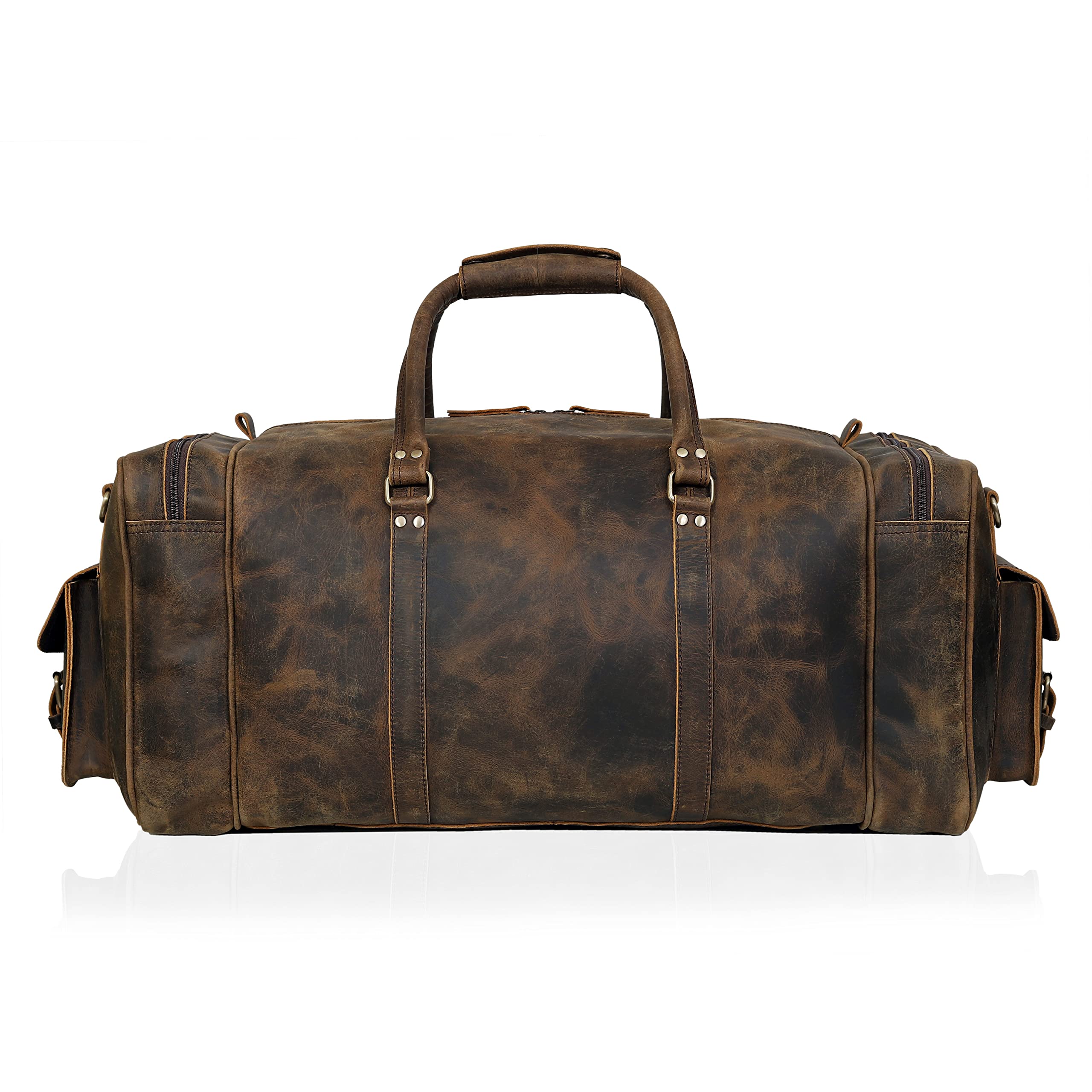 Premium Large Duffle Bags for Men - Heavy Duty Leather Travel Holdall, Spacious Gym & Sports Overnight Weekender Bag - Perfect for Business Trips, Gym Workouts & Weekend Getaways