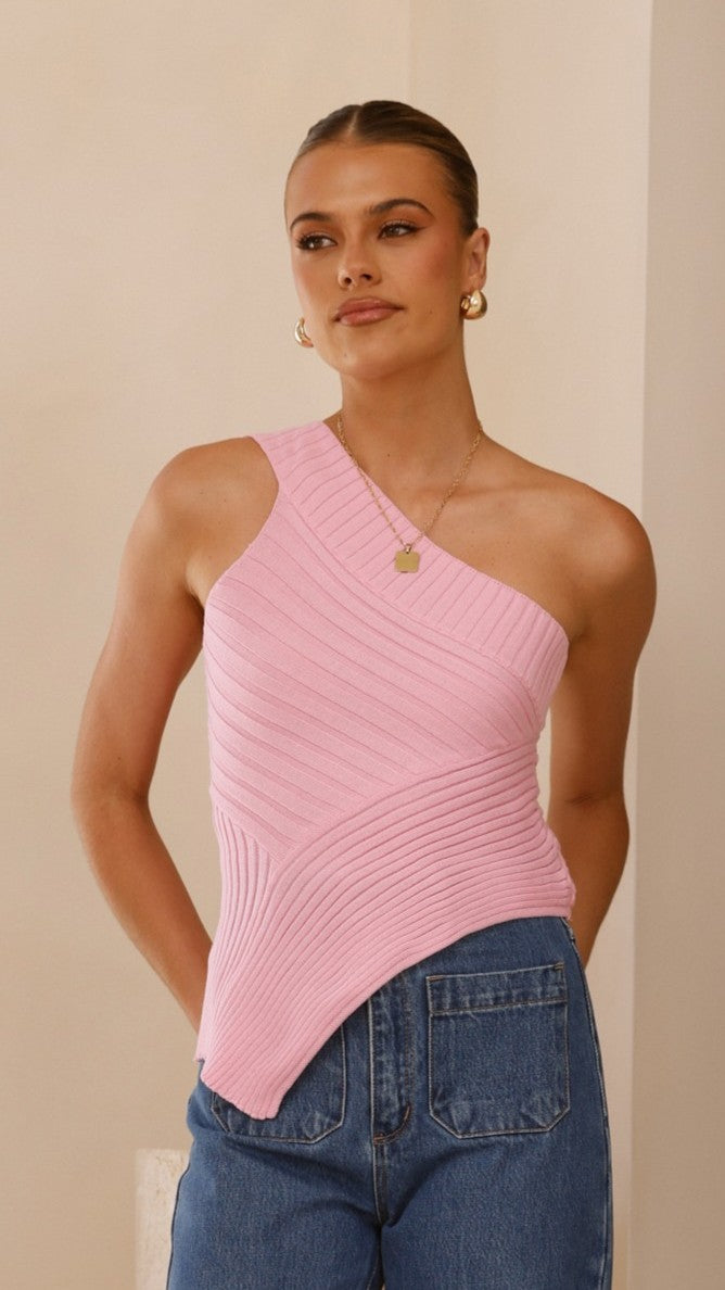 Alyssia One Shoulder Top for Women - Trendy Pink Blouse for Summer, Party & Night Out | Casual & Dressy Style