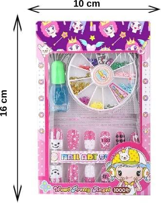 APOEM 12 Colors Nail Art Kit for Girls - Cute & Colorful Nail Polish Set with Glitter & Stickers, Perfect for DIY Manicures, Parties & Gifts (3-Piece Set)