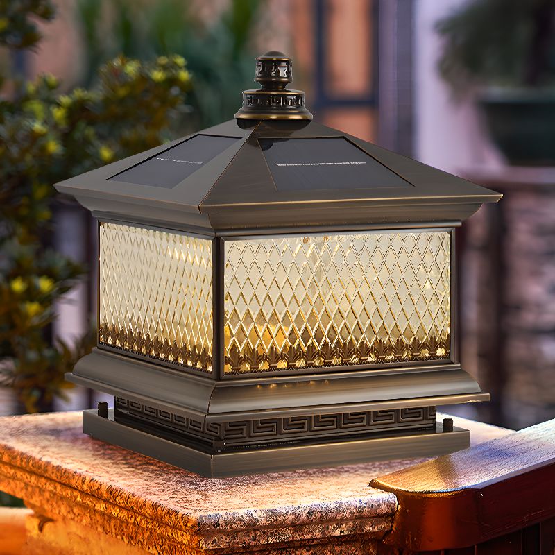 Solar Powered Diamond LED Outdoor Post Lights - Waterproof Garden Pathway Lighting for Driveway, Patio, and Yard Decor