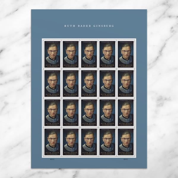USPS 20 First Class Stamps - Ruth Bader Ginsburg for Collectors & Mailing