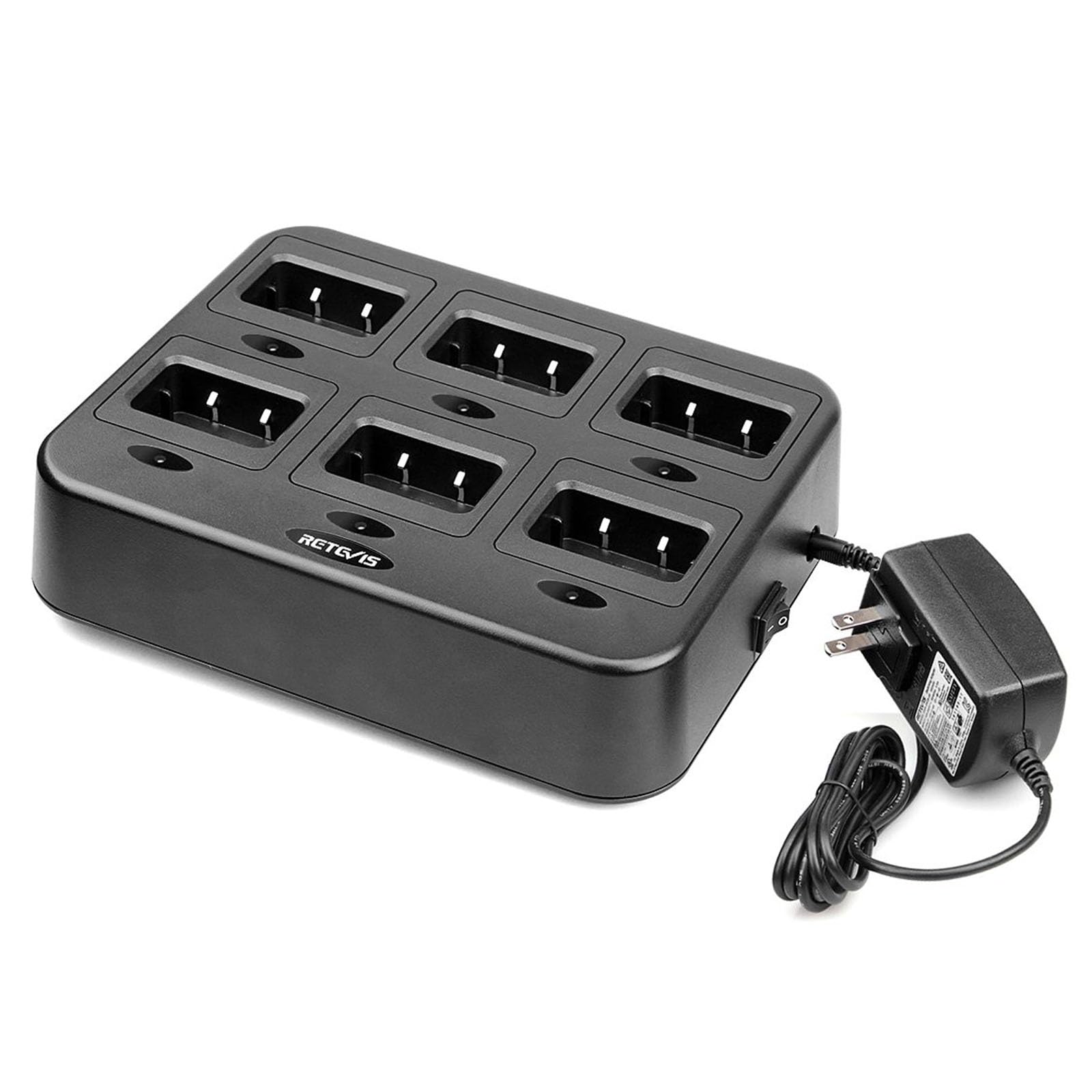 Retevis RT27 RT27V Walkie Talkie Charging Base - 6-Port Rapid Charger Station for RT27/RT27V Two-Way Radios (Not Compatible with RT22) | Ideal for Security Teams, Construction Sites & Outdoor Adventures (1 Pack)