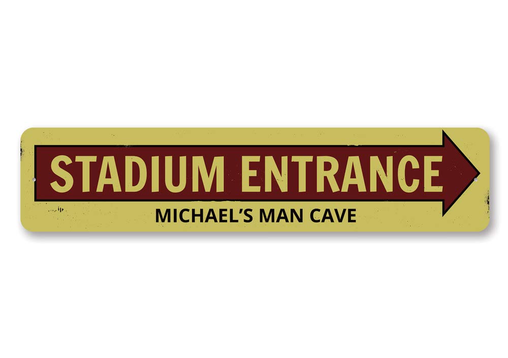 Custom Stadium Entrance Arrow Sign - Personalized Man Cave Name Sign - 6