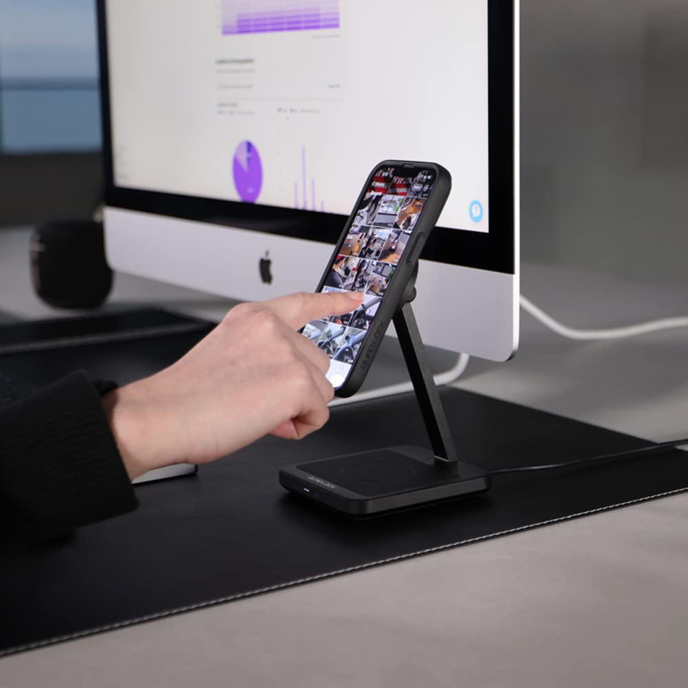 Quad Lock MAG Dual Desktop Wireless Charger with 30W Fast Charging - Perfect for Home, Office & Car Use | Compatible with iPhone & Android Phones