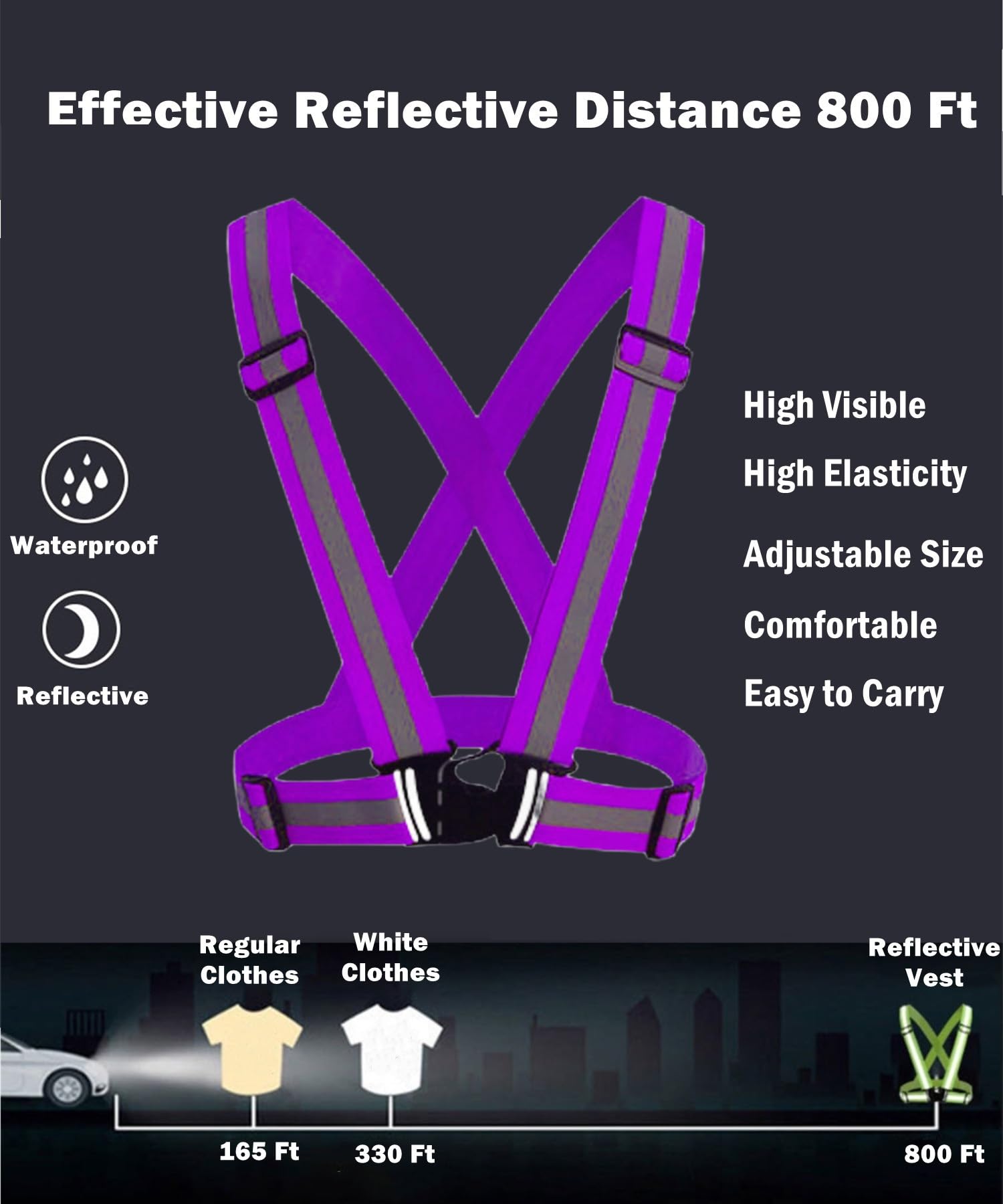 High Visibility Reflective Running Gear Set - 3-Piece Reflective Vest, Armband & Belt for Night Safety | Cycling, Jogging, Walking | Men Women Kids Outdoor Sports Accessories