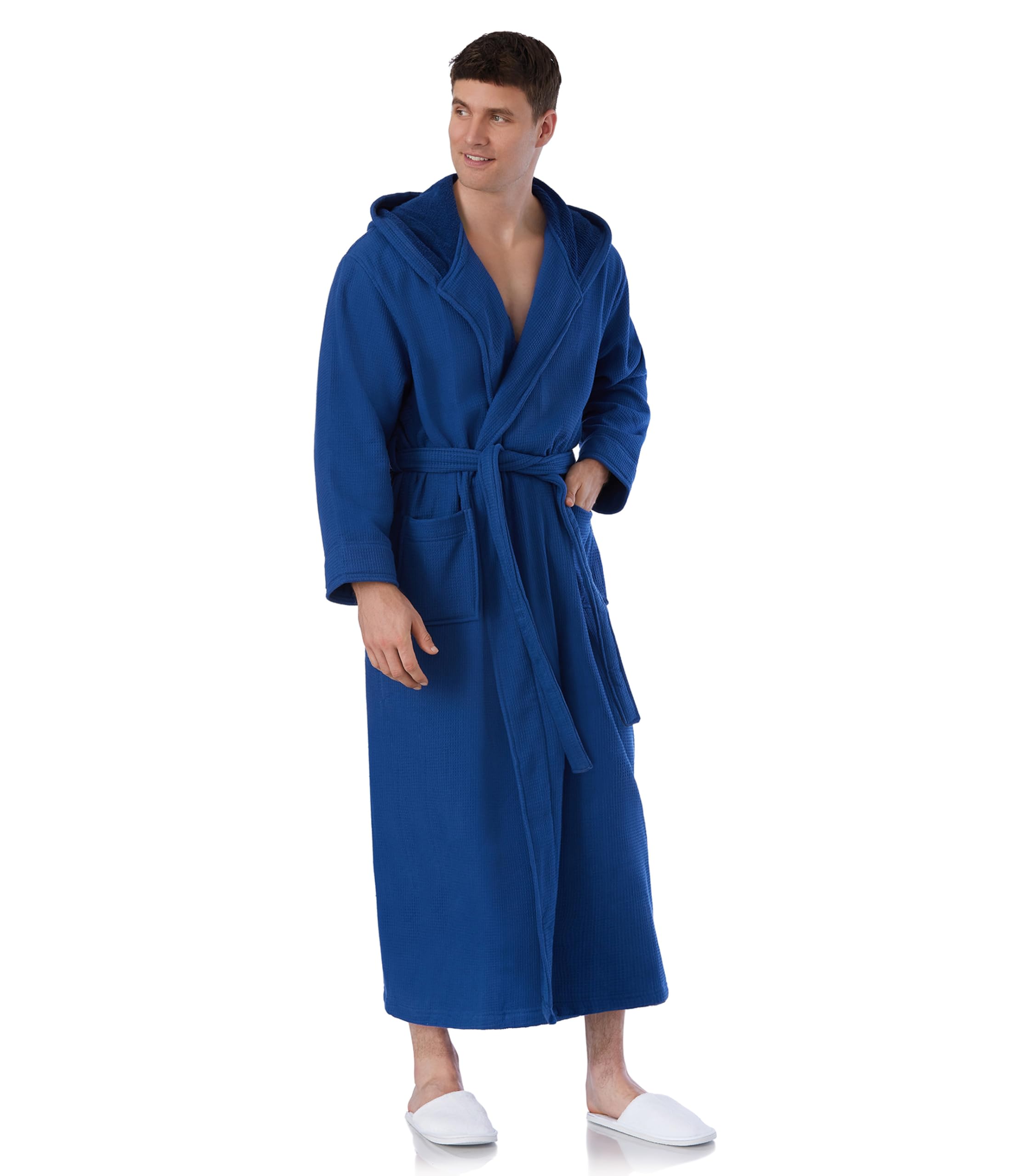 Soft & Cozy Hooded Waffle Terry Bathrobe for Women - Luxury Spa Robe with Pockets - Perfect for Relaxing at Home, Lounging & Post-Shower Comfort