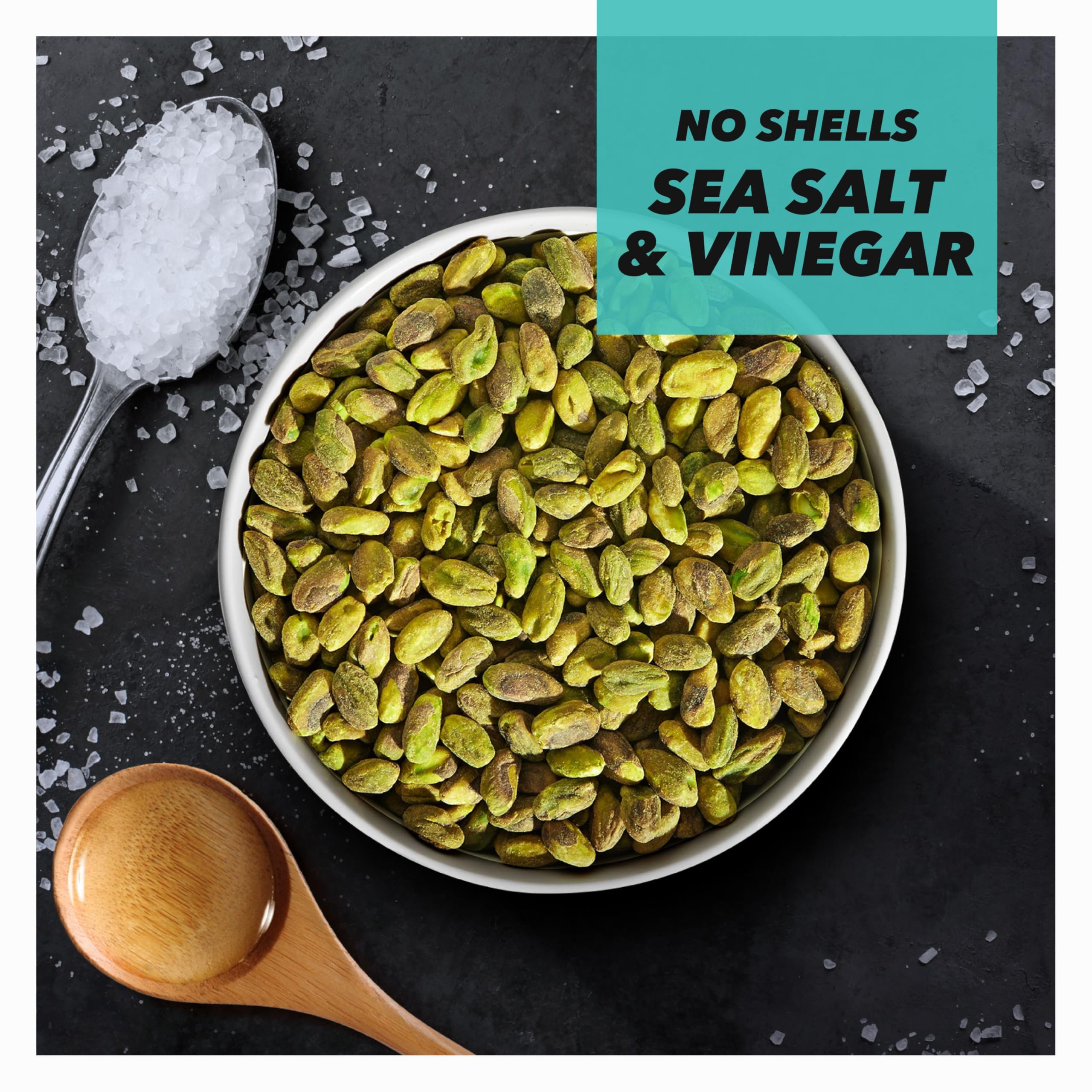 Wonderful Pistachios No Shells, Sea Salt & Vinegar Flavored Nuts - 5.5oz Resealable Bag | High Protein Snacks, Vegan & Healthy Snacks for Adults | Perfect for Office, Gym, Hiking & Road Trips