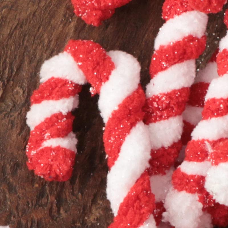48 Pack Chenille Candy Canes - Christmas Tree Ornaments, Holiday Party Decorations & Gift Favors - Perfect for Xmas Tree Decor, Stocking Stuffers & Winter Wonderland Party Supplies