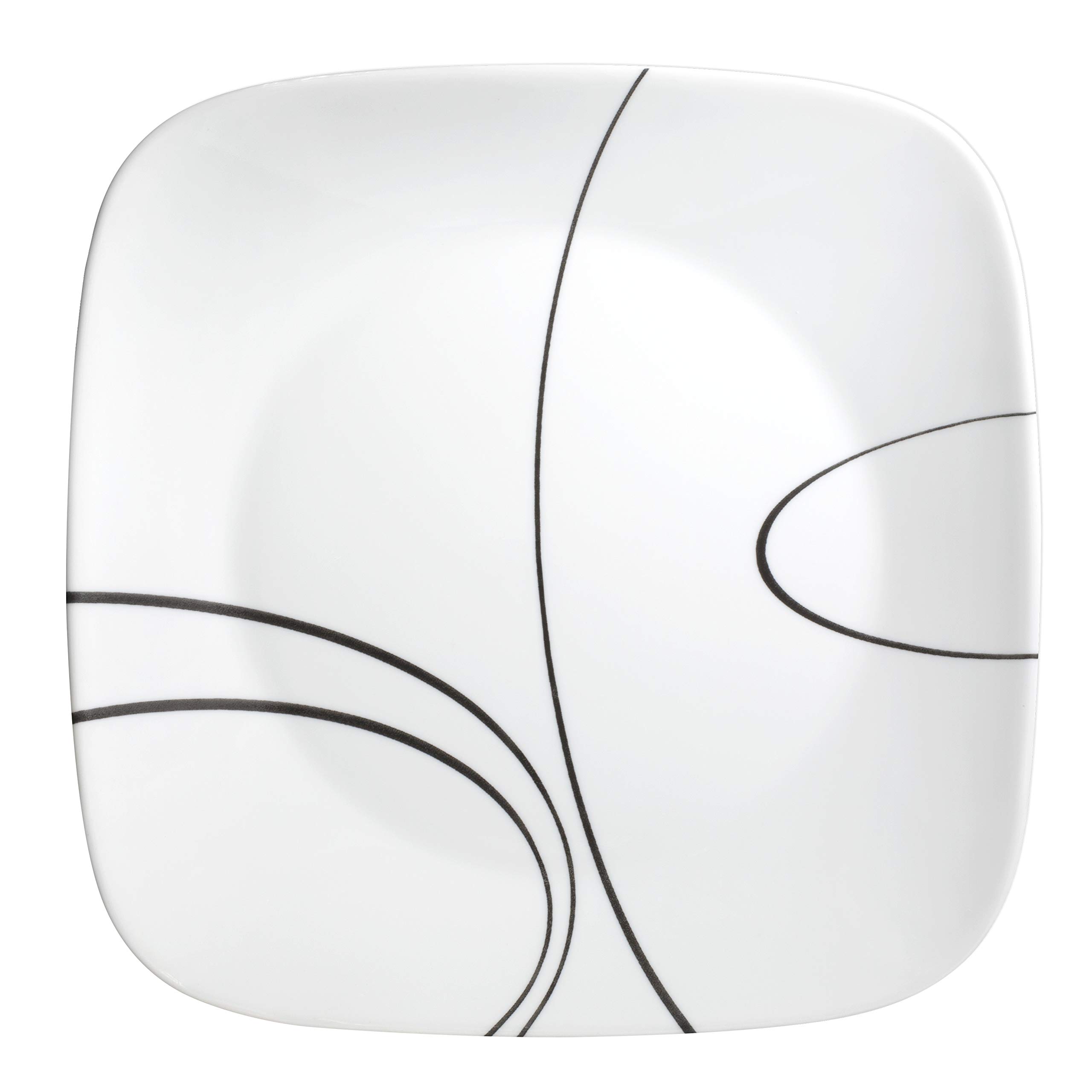 Corelle 18-Piece Dinnerware Set for 6 - Triple Layer Chip Resistant Glass Plates & Bowls - Lightweight Square Dishes - Modern Simple Line Design - Perfect for Everyday Meals, Family Dinners & Entertaining Guests